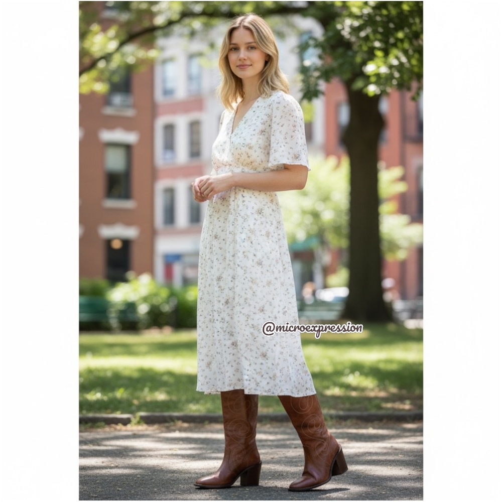 VINTAGE 1970S Frye Conrad Swirl Stitch Embroidered Cognac Brown Tall Knee Boots - Picture 2 of 15